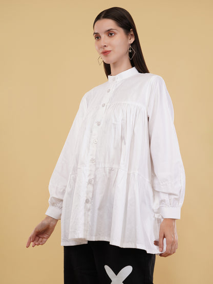 Layered White Long Shirt