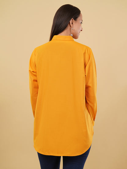 Mustard with Handcrafted Embroidery Shirt