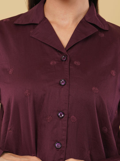 Wine Camp Collar Shirt