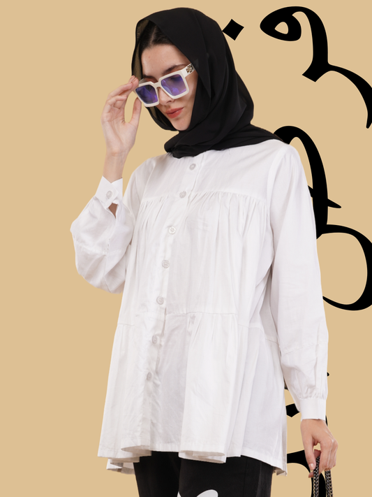 Layered White Long Shirt